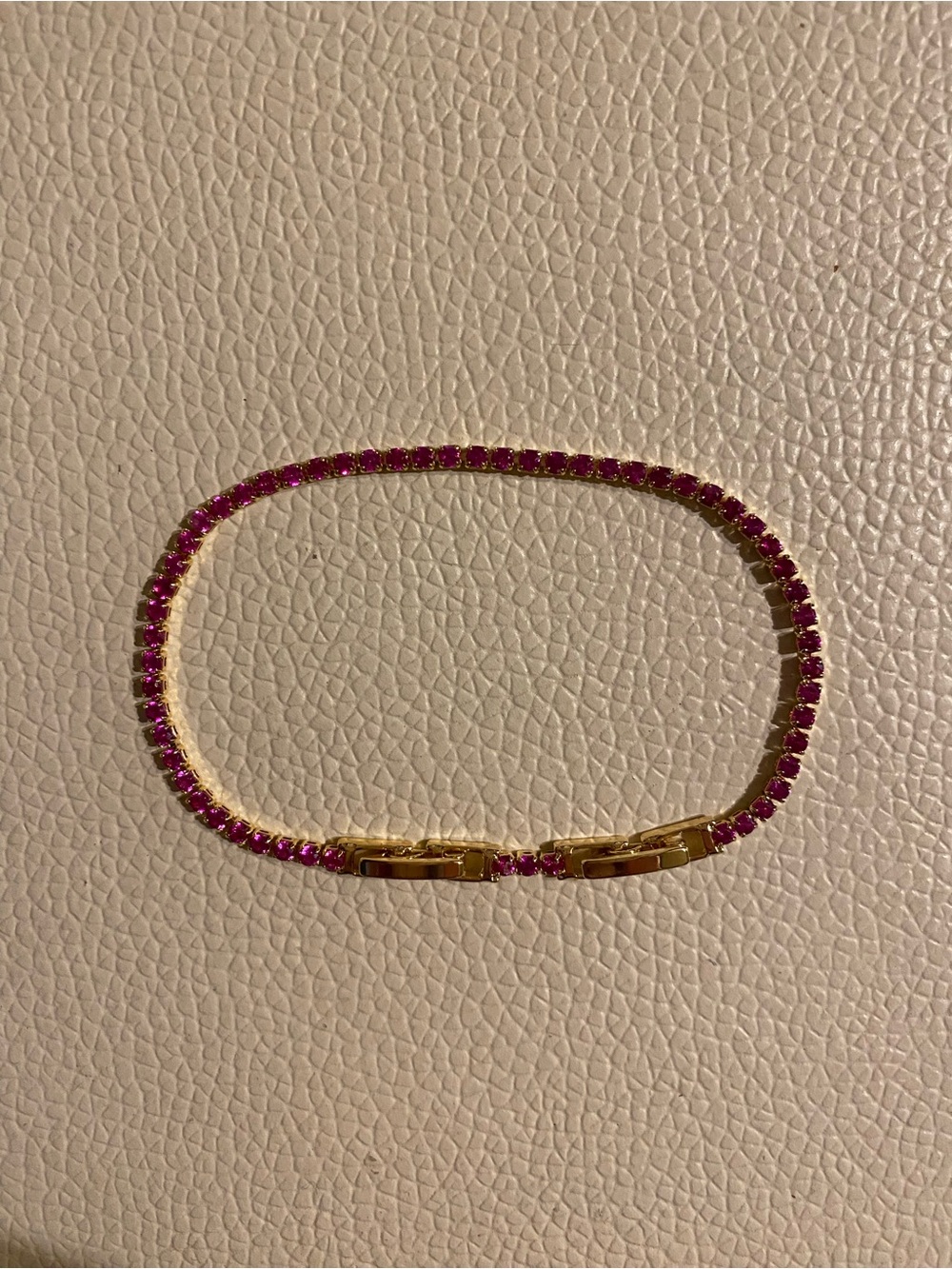 4mm Pink Lab Created Diamond Tennis Bracelet 14K Gold Plated